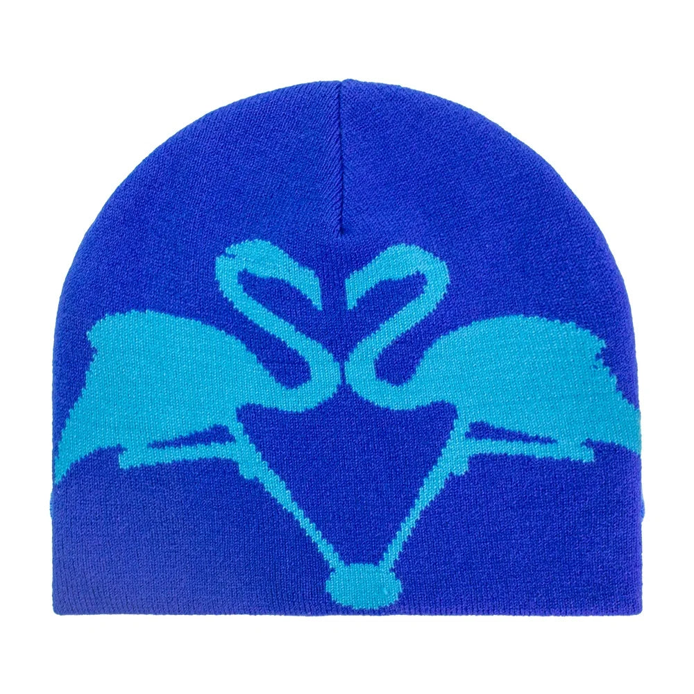Famous Designer Acrylic Pattern Jacquard Knit Toque Custom Cuffless Beanie Winter Hat