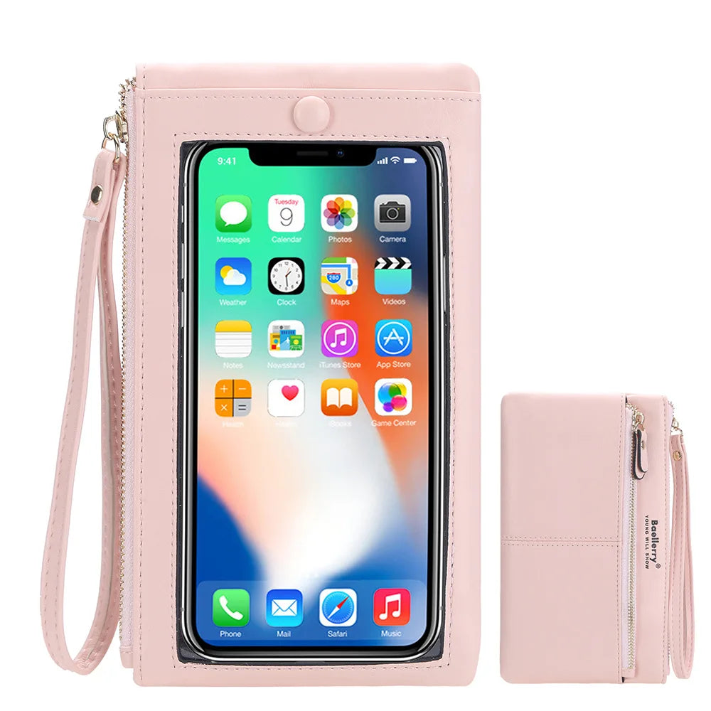 Baellerry Women's RFID Blocking Long Wallet PU Leather Cell Phone Pocket Purse with Zipper Closure Wholesale