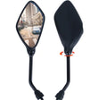Black Universal Folding Round Mirror Motorcycle  Rearview Mirrors/