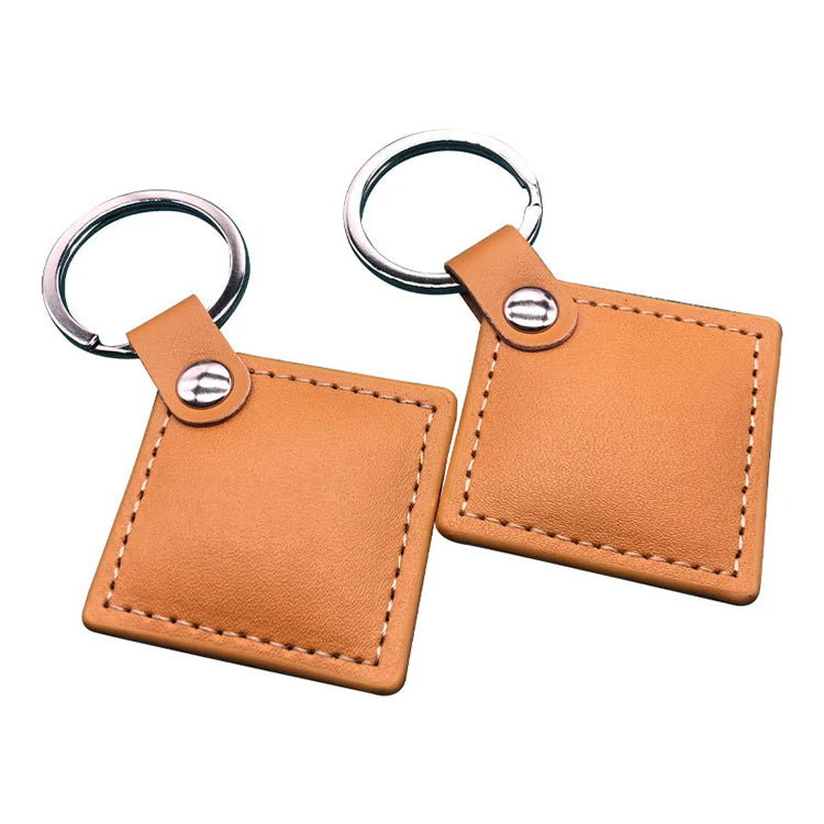 Manufacturer Emossed Simple Classic Keychains Smart Car Pu Leather Keychain