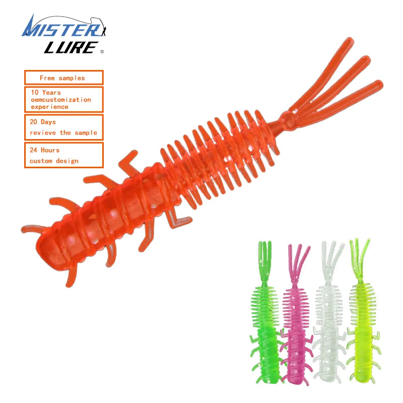 MISTER LURE 0.5g 40mm Roch Fish Silicone Small Rubber Plastic Baits Worm Bait Soft Fishing Lure