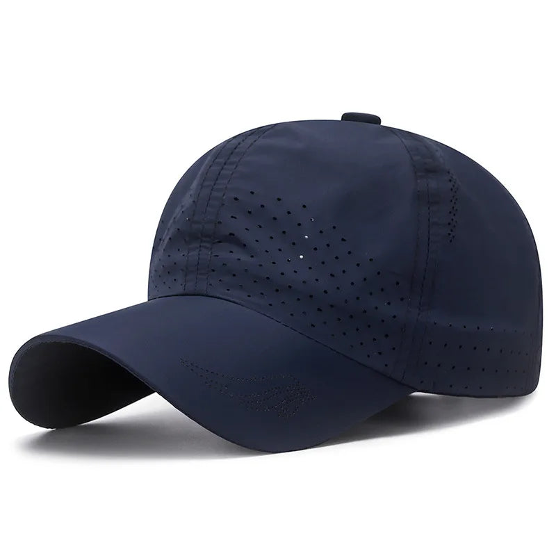 100% Polyester Summer Sports Baseball Cap Quick-Drying Punching Outdoor Light Plain Mesh Breathable Sunscreen for Men Women