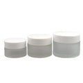 30g 50g Frosted Cosmetic Container Jar with Lids Empty Glass Cream Skin Care Container with White Lids Wholesale Candle Jars