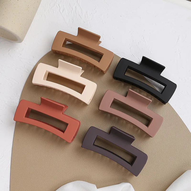 10.5 cm Claw Clips Fashion 6 Colors Rectangle Hair Claws Plastic Matte