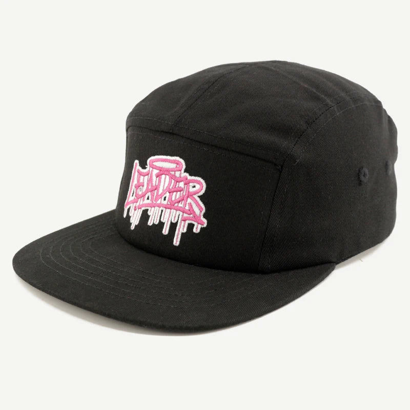 Custom Outdoor Hiking Cotton Embroidery logo Flat Brim Hat 5 Panel Camp Cap