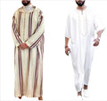 M-4XL Ethnic Style Loose Fitting Collarless Casual Muslim Robe African Ethnic Style Men's Long Muslim Robe