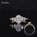 Starsgem Diamond Custom Jewelry 14K Solid Gold Oval Cut Lab Grown Diamond Engagement Ring With Sides Diamonds