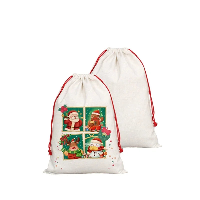 Blank Sublimation Santa Sacks Linen Plain Christmas Sublimation Santa Sack MegaBDM