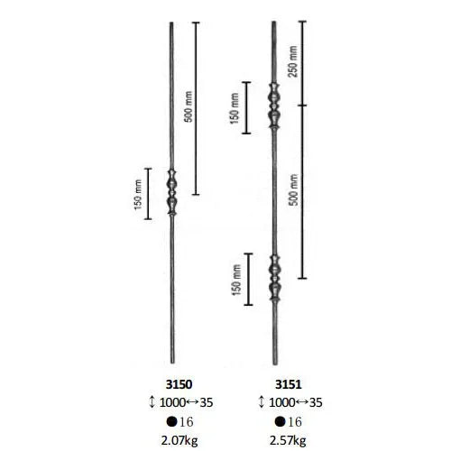 Ornamental Components Elements Forged Iron Picket for Staircase Railing Handrail Balustrade Balcony Gate Fence Parts