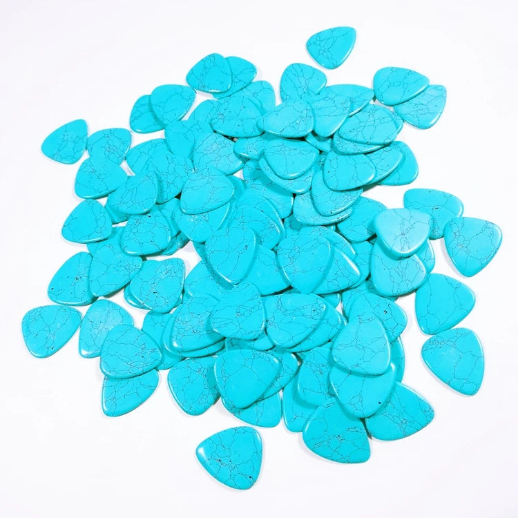 Huiying Highly Polished Natural Gemstone Pick Crystal Triangle Blue Turquoise Guitar Accessories Picks