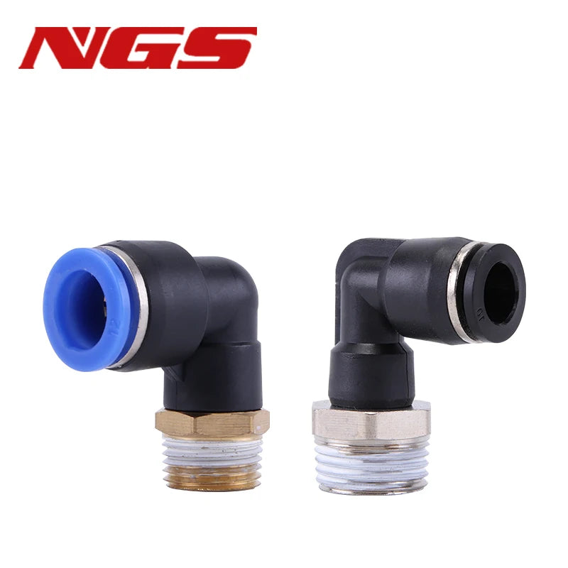 PL 12mm Brass Pneumatic Hose Smooth Surface Quick Elbow Connector 1/4 1/8 3/8 1/2" 8mm BSPT Thread Push Swivel Fitting