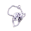 Elephant Charms Pendant Vintage Silver Color Elephant Africa Map DIY Charms Pendant for Jewelry Making 30x24MM