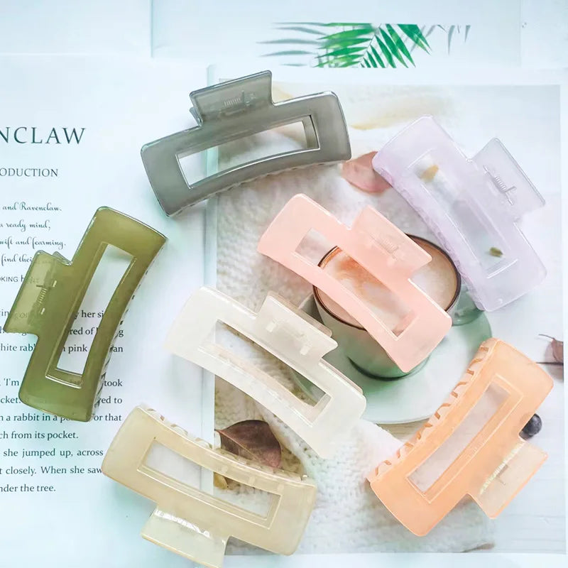 Korean Flexible Personality Women Hair Claw Clips Acrylic Plastic Big Hair Claw Clips for Thick Hair