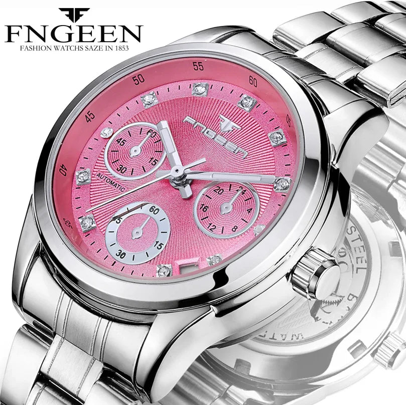 FNGEEN 3579 Watch Fashion Luxury New Ladies Watches Women Automatic Mechanical Lady Watch Waterproof Luminous Wristwatch