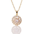 High Quality Stainless Steel Jewelry Fashion Swivel Necklace 18K with CZ Diamonds Double Layer Pendant Round Necklace