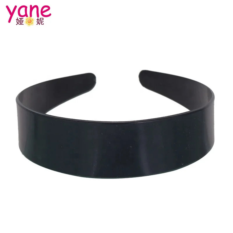 Basic Hair Accessories Semi-finished Black Plastic Headband No Teeth and Can Custom for Women Unisex Plastic Headbandplastic