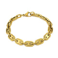 Stainless Steel Coffee Bean Beads Link Chains Bracelets Oval Links Female Male Bracelet Necklace Set Fashion Party Jewelry