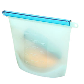 Reusable Silicone Food Storage Bags - Leakproof BPA-Free Ziplock Freezer Bags for Snack & Fruit