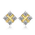Wholesale Fashion Design 925 Sterling Silver Stud Gold Plated Earrings for Women