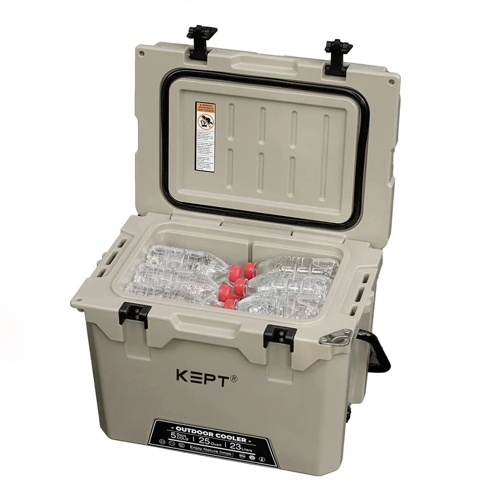 Factory Hot Sale 25QT Modern Thermal Portable Outdoor Cooler Box Hard Rotomolded Ice Chest Water Resistant Multi-Function for