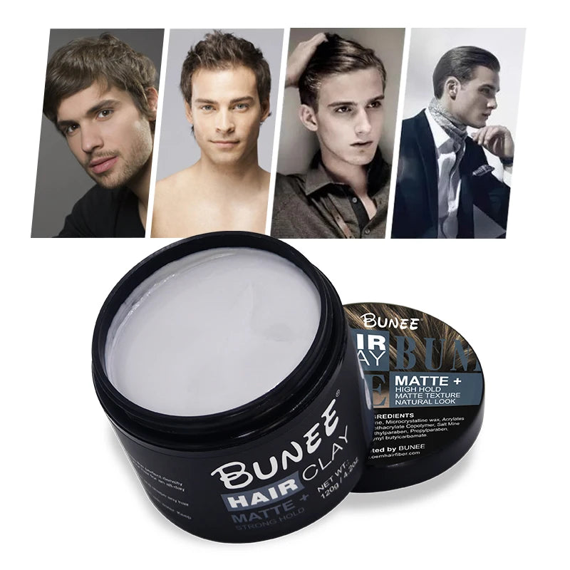 BUNEE 120g Texture boost Strong Hold Matte Hair Wax Paste Hair Clay for Men