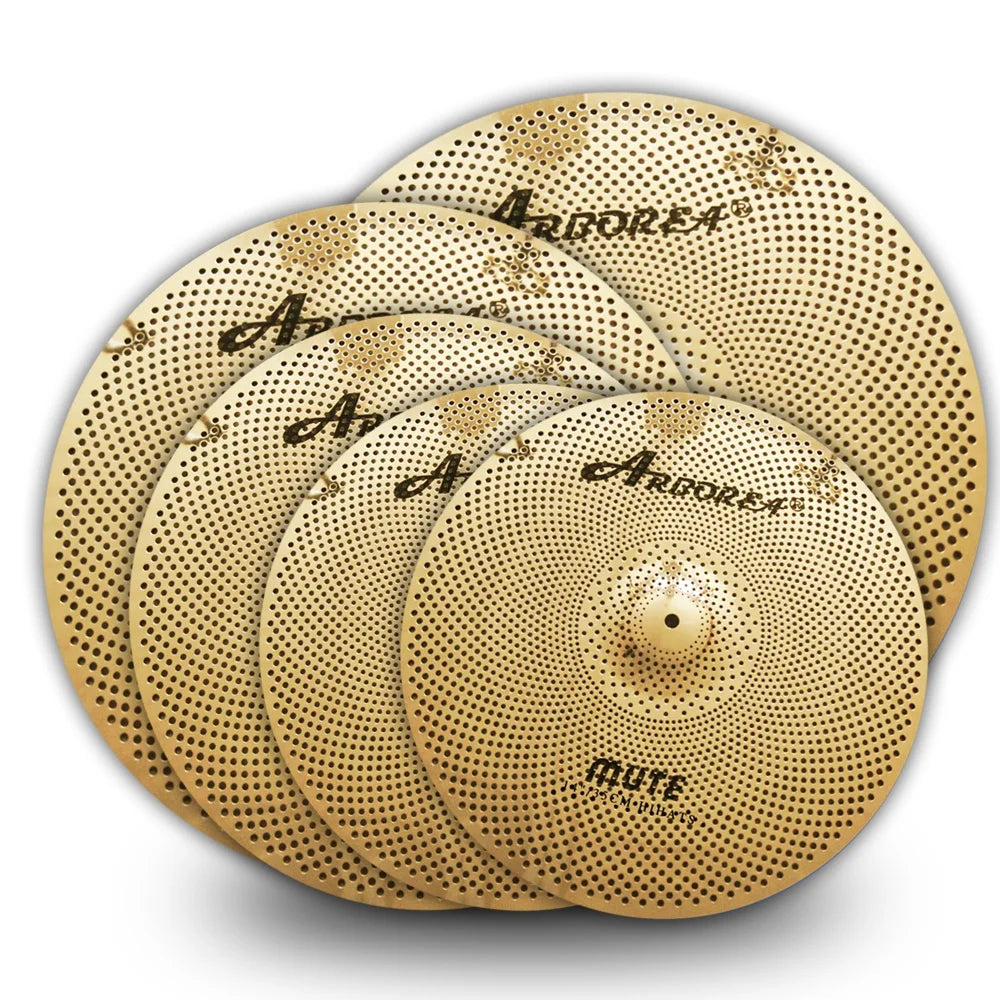Arborea Golden Low Volume Cymbal Set 14"Hi-hat+16"Crash+18"Crash+20"Ride