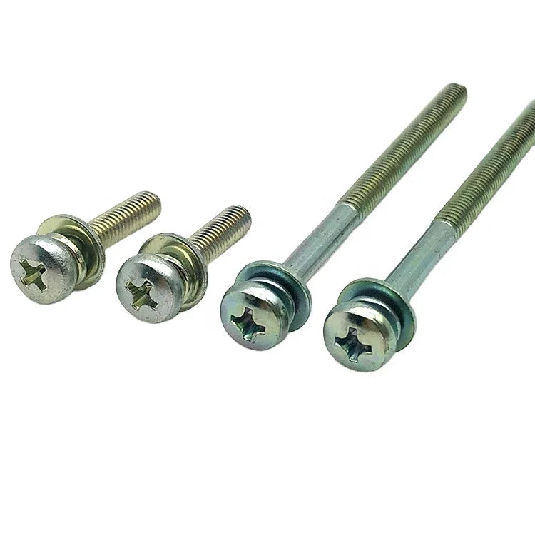 304 Stainless Steel Metric M2-M8 Nickel Plated Cross Round Pan Head Three Combination Screw