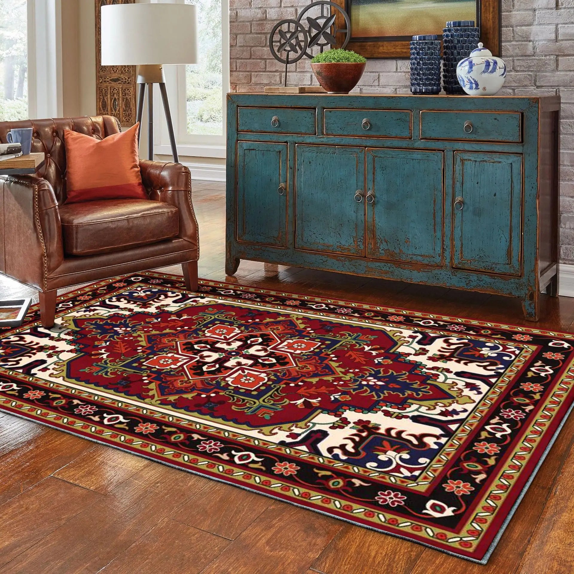 Manufacturer Wholesale Boho Bedroom Carpet European Retro Living Room Ethnic Style Floor Mat B&B Carpet