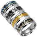 Xuancui Top Sale Titanium Rings Mogen David Ring Gold Plated Men's Ring Jewelry