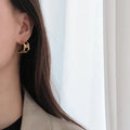 Wholesale CC Stud Earrings New Jewelry 18K Gold Plated Stainless Steel Double C Hoops Thick Hollow Hoop Earrings