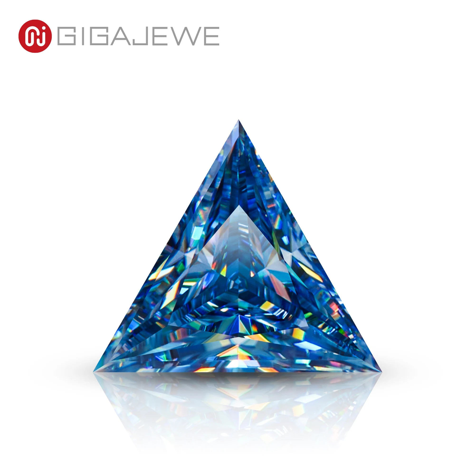 GIGAJEWE Blue Color Triangle Cut Loose Moissanite Diamond for Jewelry Making