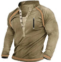 Wholesale High Quality Long Full Sleeves Men's Outdoor Fleece Warm Henley Collar Tactical Sweatshirt Pullover