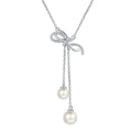 2023 New 925 Silver Fashion Hundred Moissanite Necklace Pearl Ribbon Tassel Necklace Manufacturers Can Customize Wholesale