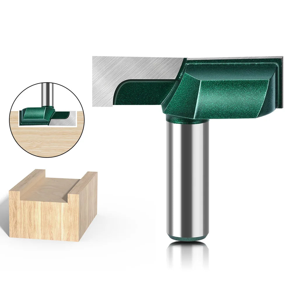 1/2in and 12mm Round Shank Cleaning Bottom Router Bit Table Cleaning Cutter Milling Cutter Spray Coated 57mm Dia. and 15mm Cut