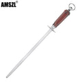 AMSZL Custom 12-Inch High Carbon Steel Honing Rod Scissors Sharpener with PP Handle Manufacturer's Customizable Sharpeners