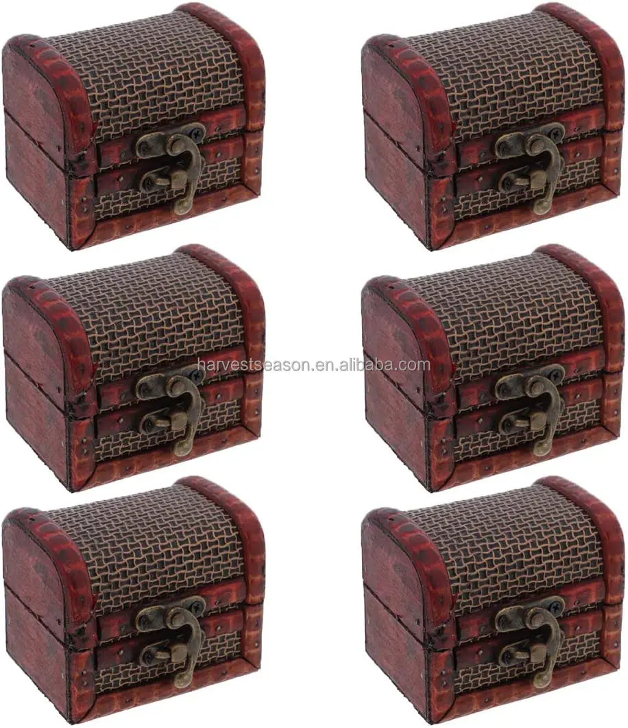 Hot Sell Vintage Wood Treasure Chest Treasure Box Trinket Box Jewellery Box Storage Case Organizer