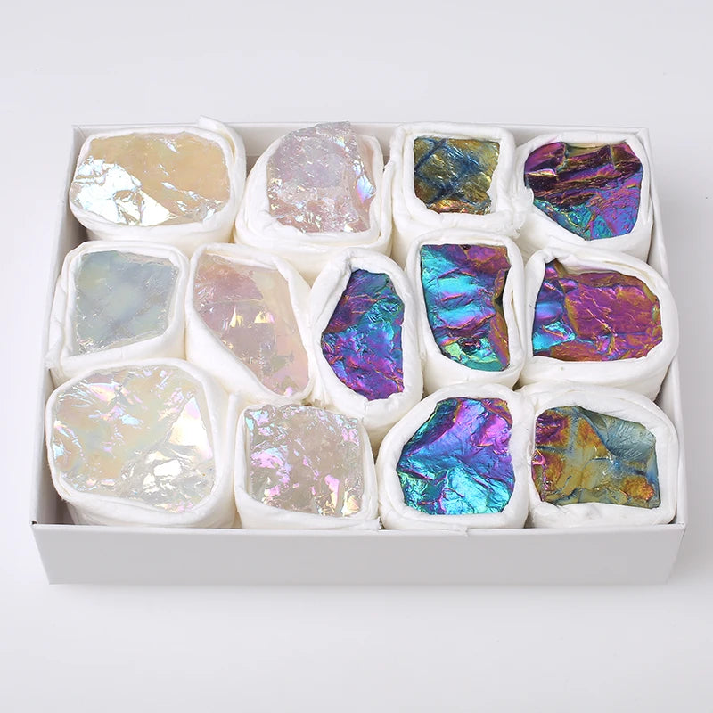 Wholesale Natural Healing Crystal Stone Sets Rainbow Angel Aura Crystal Stone Box for Home Decoration