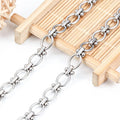 Oval Shape Bead Chain for Men Women Circle Shape Exquisite 304L Titanium Stainless Steel Chains for DIY Jewelry