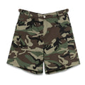Trendy Casual Unisex Olive Green Camouflage Cargo Shorts Adjustable Waist Belt Cargo Shorts