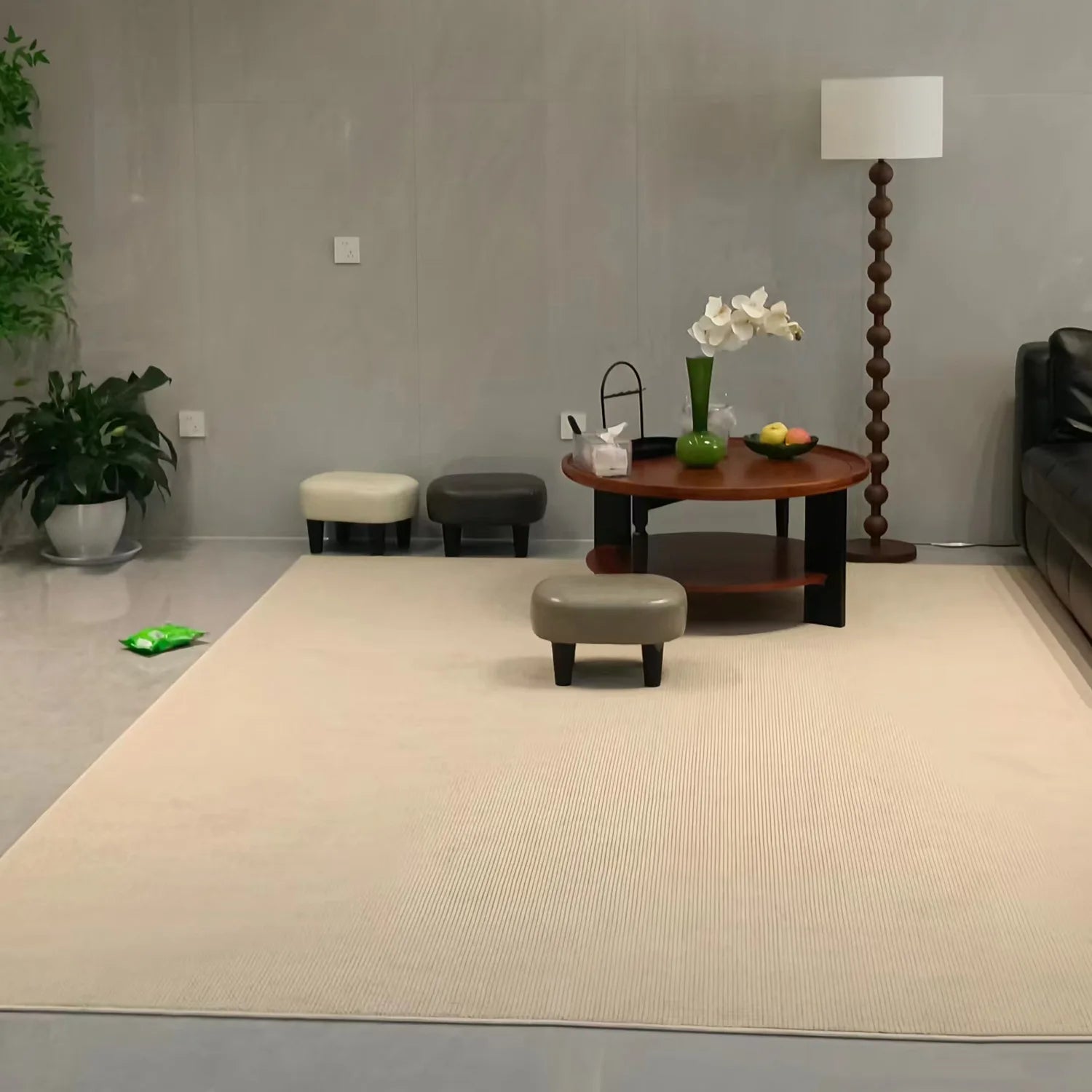 Luxury High-End Woven Bedroom Bedside Blanket Bay Window Mat Imitation Sisal Foot Mat with Washable Back for Living Room Rug