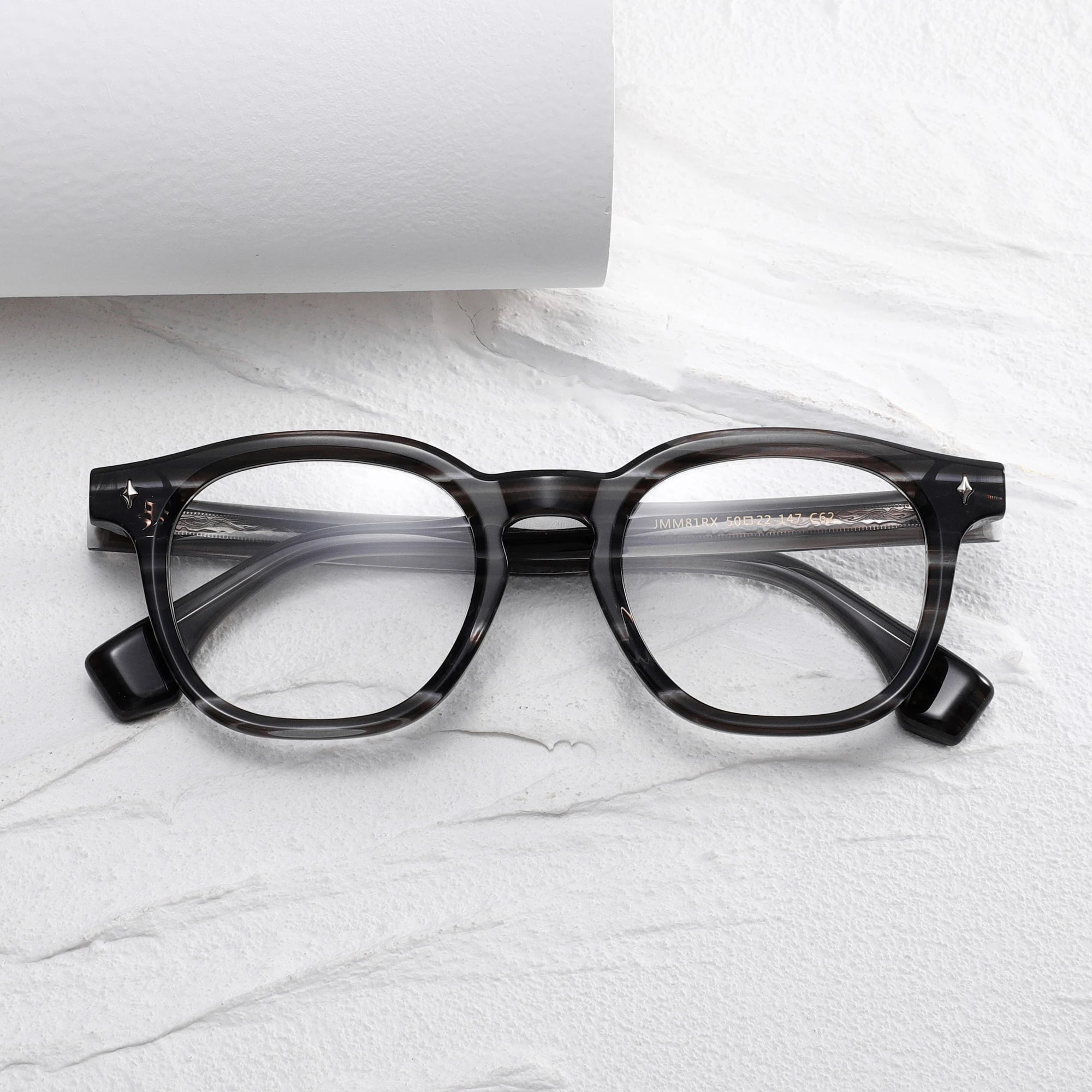 Benyi 2025 Unisex Optical Glasses Simple Mazzucchelli Acetate round Frame Anti-Blue Light Eyeglasses for Fashionable Women Men