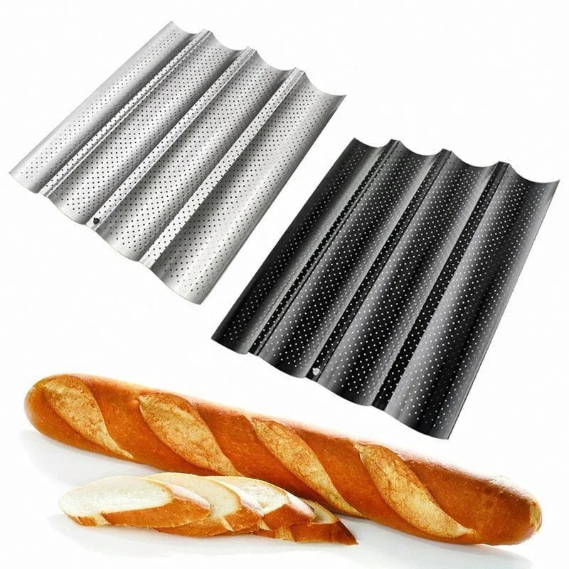 2/3/4 Gutters French Bread Pan Non-stick Perforated Baguette Pan Loaf Bakeware Mould Baking Tray Hornear De Cocina