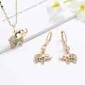 18K Gold Plated Christmas American Diamond Natural Stone Fashion Women Earring Jewelry Jewelry Sets