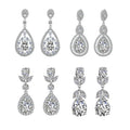 Mixed Style Fashion AAA Cubic Zirconia Earring Jewelry Dangle Drop Stud Earrings for Wedding Bridal Women