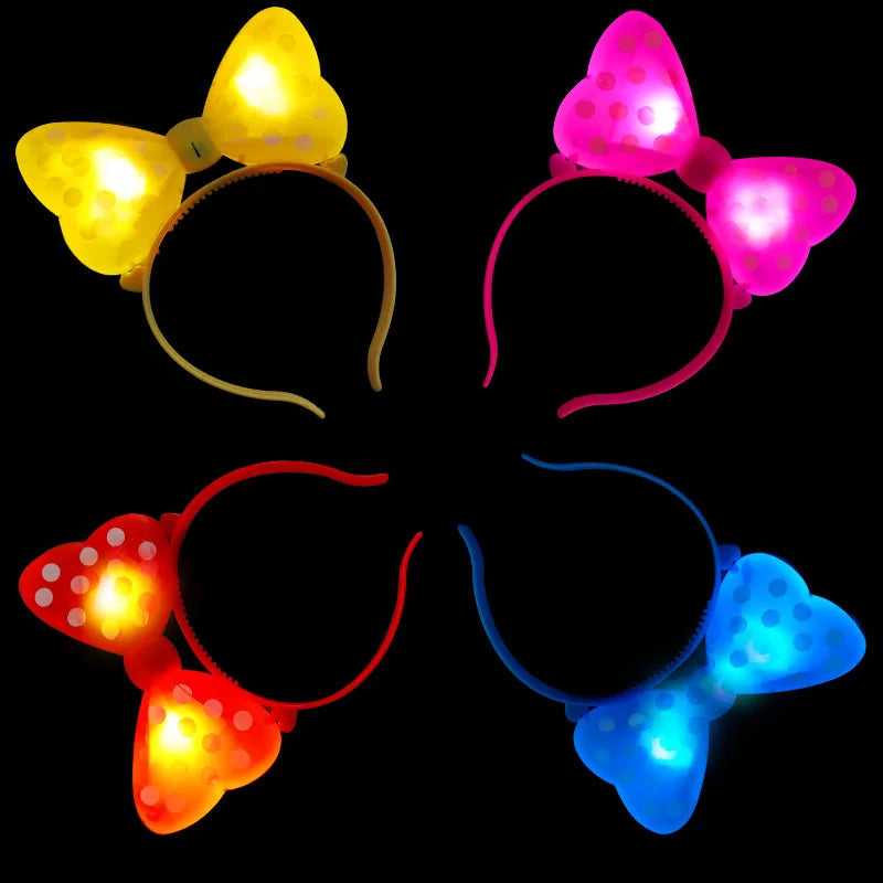Wholesale Party LED Bow Headband Toy Plastic Flashing Headband Light Bow Headband