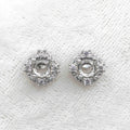 Sterling Silver 5*5mm Semi Mount Stud Earrings Empty Support Blank Claws Setting S925 Base Without Center Stone for DIY Inlay