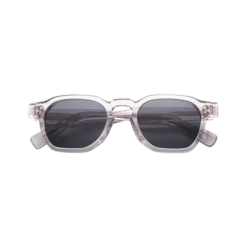 High Quality Custom Logo Square Handmade Unisex Mazzucchelli Acetate Polarized Fashion Sunglasses with Brown/Clear Frame