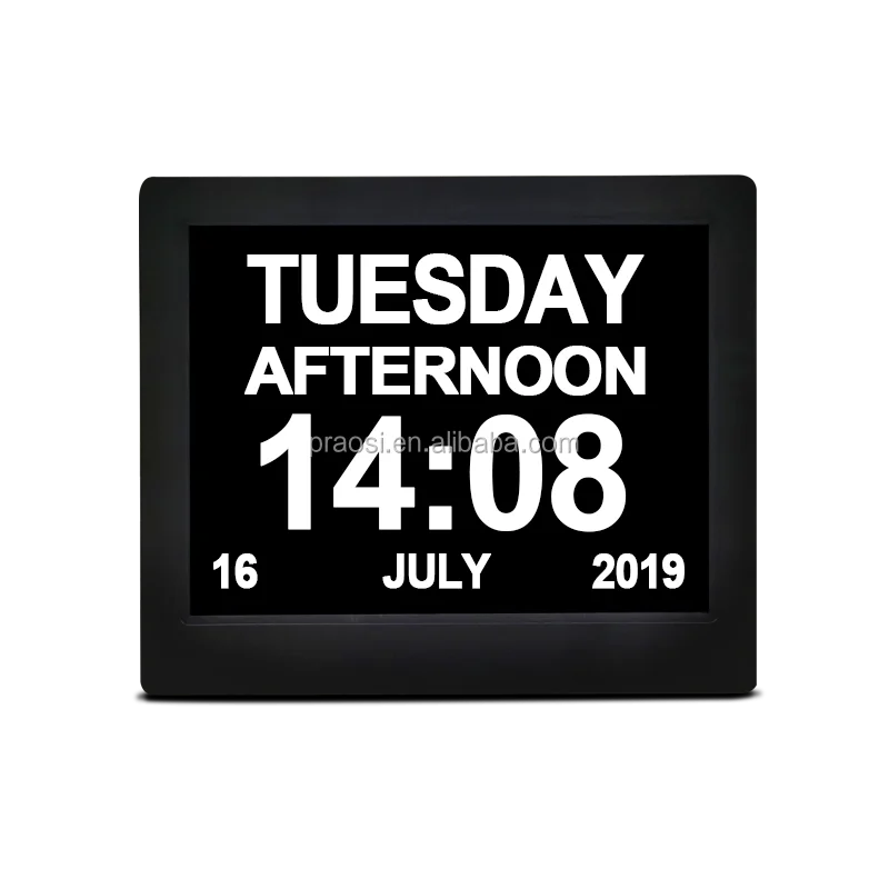 Modern 7\" 8\" 10\" Digital Calendar Desk Clock WiFi Connected Weather Forecast with Dutch Multi Languages Option