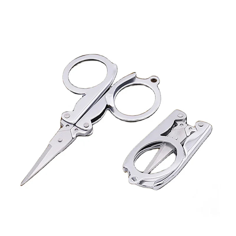 Portable Stretch Travelling Cutting Scissors Stainless Steel Small Scissors Mini Folding Scissors for Travel Camping