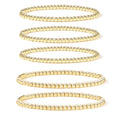 4mm 6mm 8mm Stackable 18K Gold Plated Stretch Beads Ball Bracelet Fashion Simple Stainless Steel Beaded Bracelets for Women